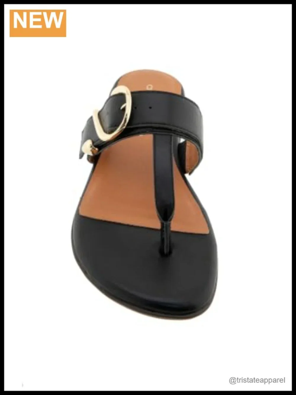 Nix Leather Slingback Wedge Sandal with Buckle and Cushioned Insole